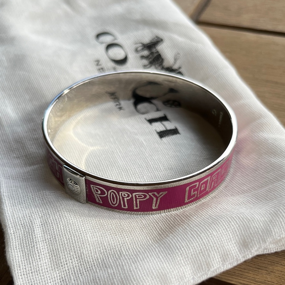 Coach Poppy Pink and Silver Bracelet
